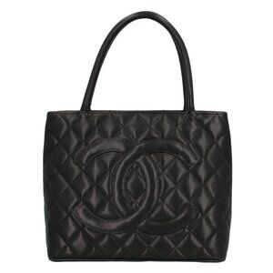 Chanel Medallion Tote Caviar Leather Handbag Black